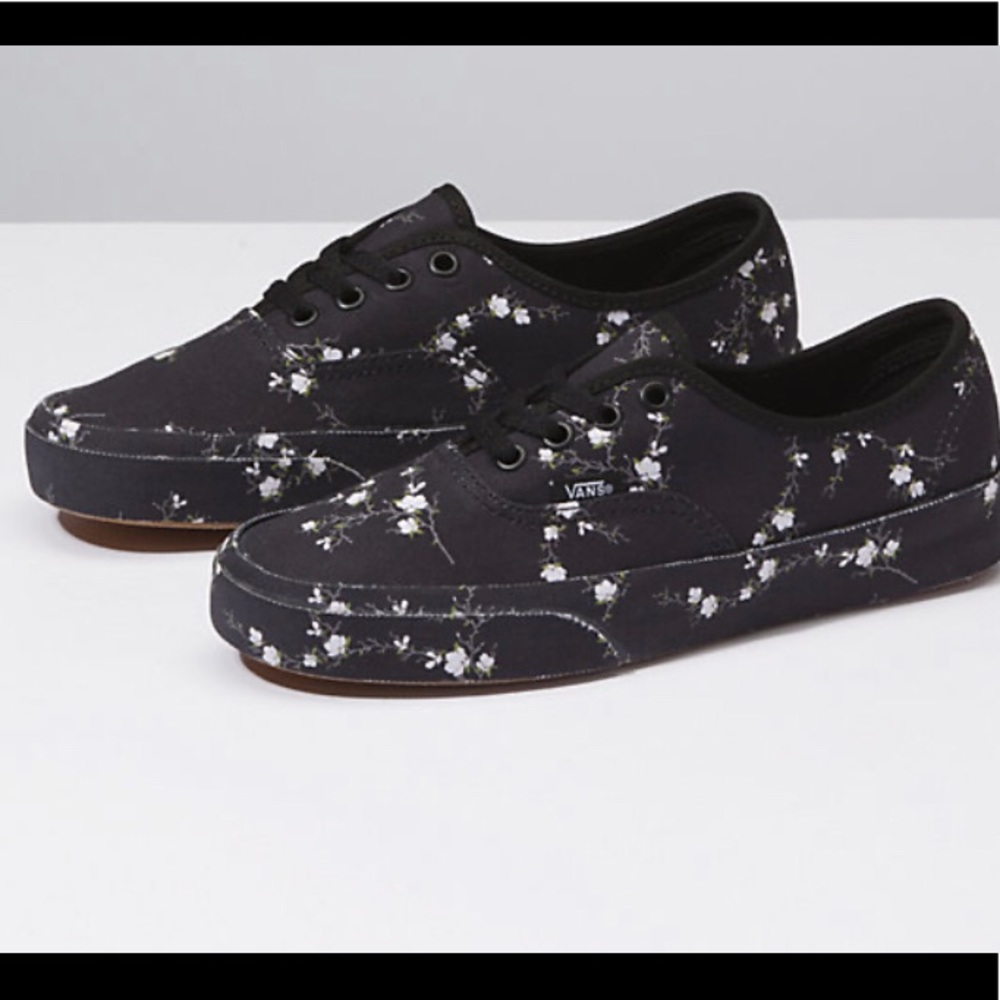 Midnight floral vans shoes